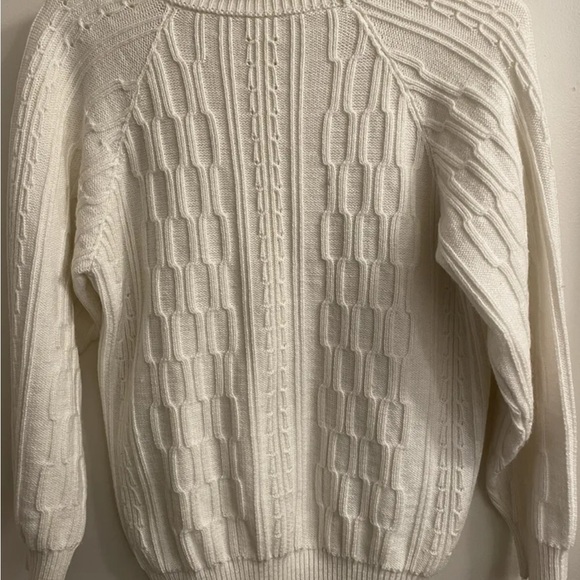 Women Cable White Medium Knit Turtleneck Sweater Pullover Special Order - Picture 2 of 5